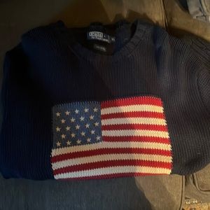 Polo bio Ralph are on American flag sweater